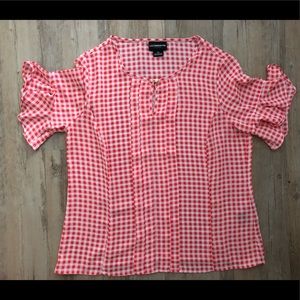 NWOT Liz Claiborne Red & White blouse